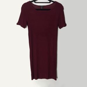 Maroon Ribbed Dress